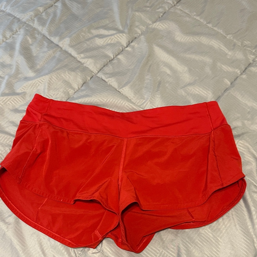 Lululemon Athletica Vibrant Red Athletic Shorts